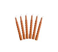 Lot de 6 Bougies Torsadées Fabriquées en Italie - 25 Couleurs Disponibles, Longue Durée de Combustion de 5 Heures, Coniques, Laquées, Non Parfumées - 2,2 x 21 cm
