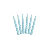 Lot de 6 Bougies Torsadées Italiennes - 25 Couleurs Disponibles, Longue Durée de Combustion 5 Heures, Coniques, Laquées, Non Parfumées - 2,2 x 21 cm