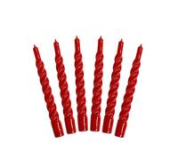 Lot de 6 Bougies Torsadées Italiennes - 25 Couleurs Disponibles, Longue Durée de Combustion 5 Heures, Coniques, Laquées, Non Parfumées - 2,2 x 21 cm