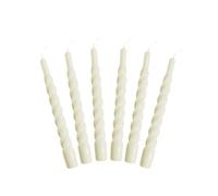 Lot de 6 Bougies Torsadées Italiennes - 25 Couleurs Disponibles, Longue Durée de Combustion 5 Heures, Coniques, Laquées, Non Parfumées - 2,2 x 21 cm