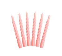 Lot de 6 Bougies Torsadées Italiennes - 25 Couleurs, Durée de Combustion de 5 Heures, Coniques, Laquées, Non Parfumées - 2,2 x 21 cm