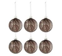 Lot de 6 Boules de Noël Tâche Brillante 8cm Gris