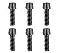 Lot de 6 boulons de tige de vélo M5 x 18 mm en acier inoxydable avec rondelles, filetage anti-desserrage pour fourche avant, fixations colorées (noir)