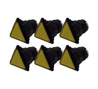 Lot de 6 Boutons de Jeu Arcade Lumineux Triangulaire Collerette Noire Couleur: Jaune Retro Gaming Bartop Jeux Vidéo