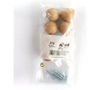 Lot de 6 boutons de meuble Boule hêtre bois H.32 x l.29 x P.29 mm G
