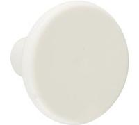 Lot de 6 boutons de meuble Rond blanc plastique H.27 x l.33 x P.33 mm