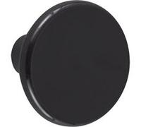 Lot de 6 boutons de meuble Rond noir plastique H.27 x l.33 x P.33 mm