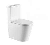 lot de 6 Brevis WC à poser Haut de gamme, sans bride + abattant softclose, alimentation latérale éco, vidage universel