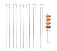 Lot de 6 brochettes de Kabob pour griller, brochettes de barbecue en métal, bâtonnets de fourchette à griller en forme de U, ensemble grillades réutilisables pour de la viande