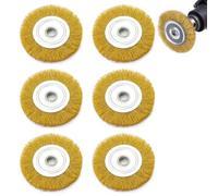 Lot de 6 brosses métalliques de rechange RAC814 pour nettoyeur de terrasse | Compatible avec RY18PCA-0 et OPC1800, anti-rouille, pavés et débris de joints, 115 mm de diamètre, fil métallique robuste