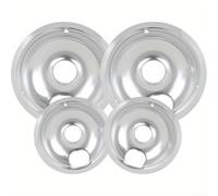 Lot de 6 brûleurs en fer argenté de 20,3 cm pour fer argenté (6 + 8) | Construction robuste en fer, haute résistance à la chaleur, convient aux brûleurs de 15,2 et 20,3 cm, finition argentée