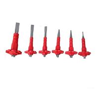 Lot de 6 burins de maçonnerie pour réparation de béton et pierre | Lot de 6 burins de maçonnerie pour burins à froid plats et pointus en acier Cr-V pour la sculpture sur béton et la réparation