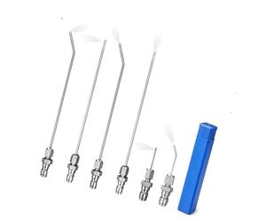 Lot de 6 buses de nettoyeur haute pression à longue portée avec pointe droite/courbée pour machines à laver, équipement de jardin, entretien de cuisinière à eau, buse de lavage