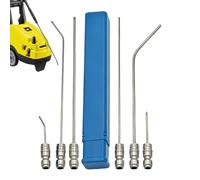 Lot de 6 buses de nettoyeur haute pression en acier inoxydable avec raccord | Accessoires de nettoyeur haute pression pour gouttières, toit, sol, fondation de maison, béton, voiture, jardin