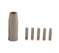 Lot de 6 buses de soudage MIG et pointes de contact avec revêtement anti-adhésif pour brûleur de soudage 15AK, contacts conducteurs en cuivre rouge 0,6-1,2 mm, accessoires pour travaux métalliques