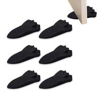 Lot de 6 Butée de Porte au Sol, Cale Porte Design Soucoupe Volante, Bloque Porte Antidérapant Réglable en Hauteur pour Tous Types de Sols, Arrêt de Porte Souple pour Maison et Bureau - Noir