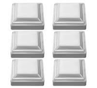 Lot de 6 capuchons de poteau en métal for clôture en bois 80 x 80 cm, garde-corps en fer, bords lisses et robustes, installation facile et décorative