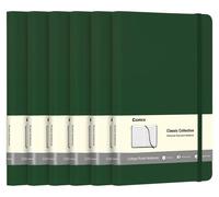 Lot de 6 carnets de notes, format A5, couleur vert foncé