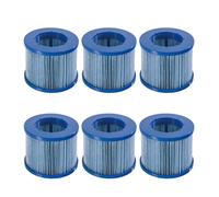 Lot de 6 Cartouches de Filtre RELXTIME Spa - Filtres de Piscine et Spa Gonflable, Remplacement Facile - Couleur Bleue