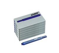 Lot de 6 cartouches d'encre effaçables LAMY T10 à grande capacité - compatibles avec tous les modèles de stylos plume Lamy - Contenance: 1,25 ml/cartouche - 5 pcs/paquet - Couleur de l'encre: bleu