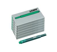 Lot de 6 cartouches d'encre LAMY T10 à grande capacité - compatibles avec tous les modèles de stylos plume Lamy - Contenance: 1,25 ml/cartouche - 5 pcs/paquet - Couleur de l'encre: vert