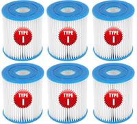 Lot de 6 cartouches filtrantes de type I pour piscine hors sol Bestway, cartouche filtrante de rechange pour piscine gonflable, 7,9 x 8,9 cm, 58093-17