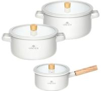 Lot de 6 casseroles émaillées GERLACH Natur Enamel, blanc