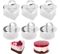Lot de 6 cercles à dessert, cercles de service en acier inoxydable de 8 cm avec poignée, lot de cercles à dessert en acier inoxydable résistants au four pour pâtisseries