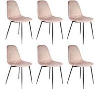 Lot de 6 chaise altobuy H. 85 cm non empilable non pliable en metal interieur rose Rose G