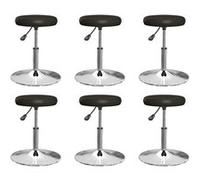 Lot de 6 chaise de bar vidaxl H. 53 cm non pliable interieur en plastique noir noir G