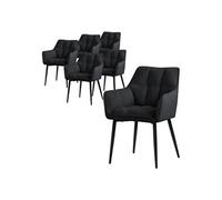 ML-Design Lot de 6 - Noir Tissu Éponge