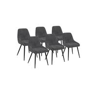 Lot de 6 chaise de bureau H. 79 cm non pliable interieur en metal gris