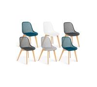 IDMarket Lot de 4 chaises Mandy – Multicolore pour salle à manger