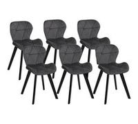 LOT 6 CHAISES VELOURS GRIS