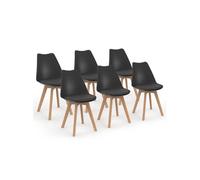 Lot de 6 chaise de bureau interieur non empilable non pliable en bois H. 79.5 cm noir