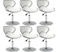 vidaXL Chaises à manger – Lot de 6 – Similicuir blanc