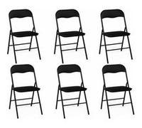 Lot de 6 chaises pliantes KITY noires en PU pour recevoir vos invités avec style et praticité