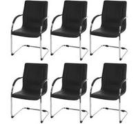 Lot de 6 chaise de conference mendler en acier non pliable H. 93 cm interieur gris Noir G
