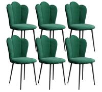 Lot de 6 Chaise de Salle à Manger - VIVOLILV - Velours avec Pétale Dossier - Vert