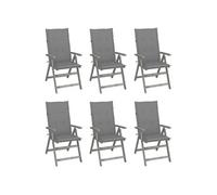 Lot de 6 chaise en acacia non pliable H. 111 cm exterieur bois