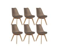 Lot de 6 chaise en bois non empilable non pliable H. 82.5 cm interieur marron