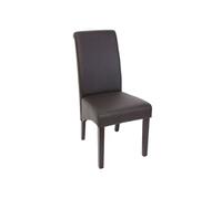 6x chaise salle à manger M37 similicuir mat, marron, pieds foncés