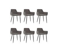 Lot de 6 chaise en metal non pliable interieur H. 78 cm gris