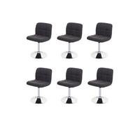 Mendler Chaises de salle à manger Kavala - Gris foncé (lot de 6)