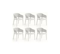 Pegane Chaises de jardin empilables - Blanc