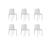 Lot de 6 chaise exterieur empilable non pliable H. 80 cm en resine gris
