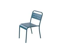 Lot de 6 chaise exterieur non pliable en acier H. 79 cm bleu