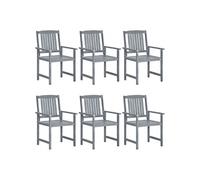 vidaXL Chaises de jardin 6 pcs. Bois massif acacia gris
