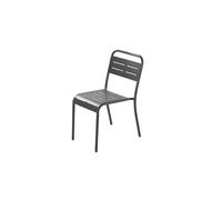 Lot de 6 chaise exterieur non pliable H. 79 cm en acier gris