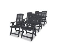 Lot de 6 chaise exterieur pliable en plastique H. 108 cm gris